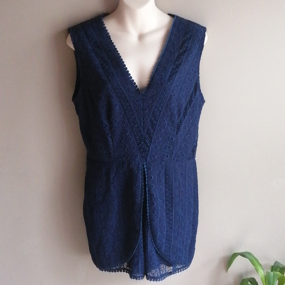 RAMY BROOK Navy Lace Jumper Size 10